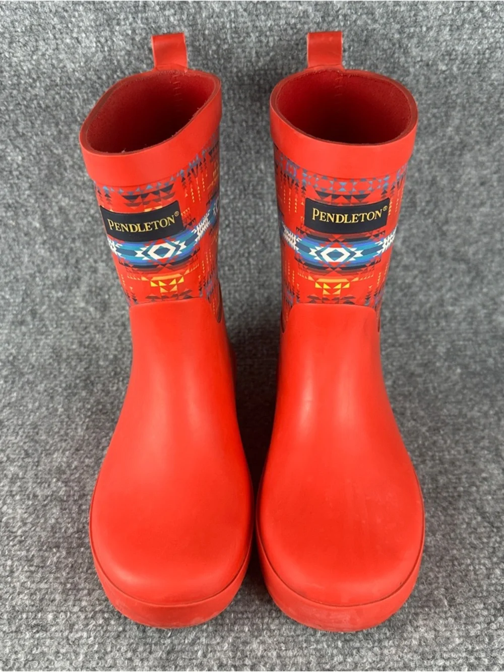 Pendleton Pilot Rock Mid Rain Boots Kids US 13/1 Red Rubber Waterproof